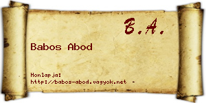 Babos Abod névjegykártya